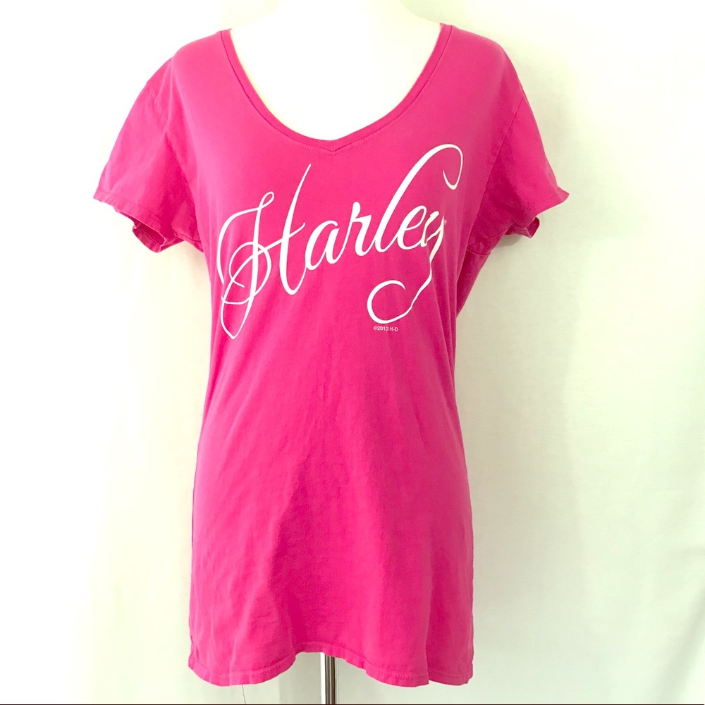 Harley Davidson Tee Motor City Hot Pink XL